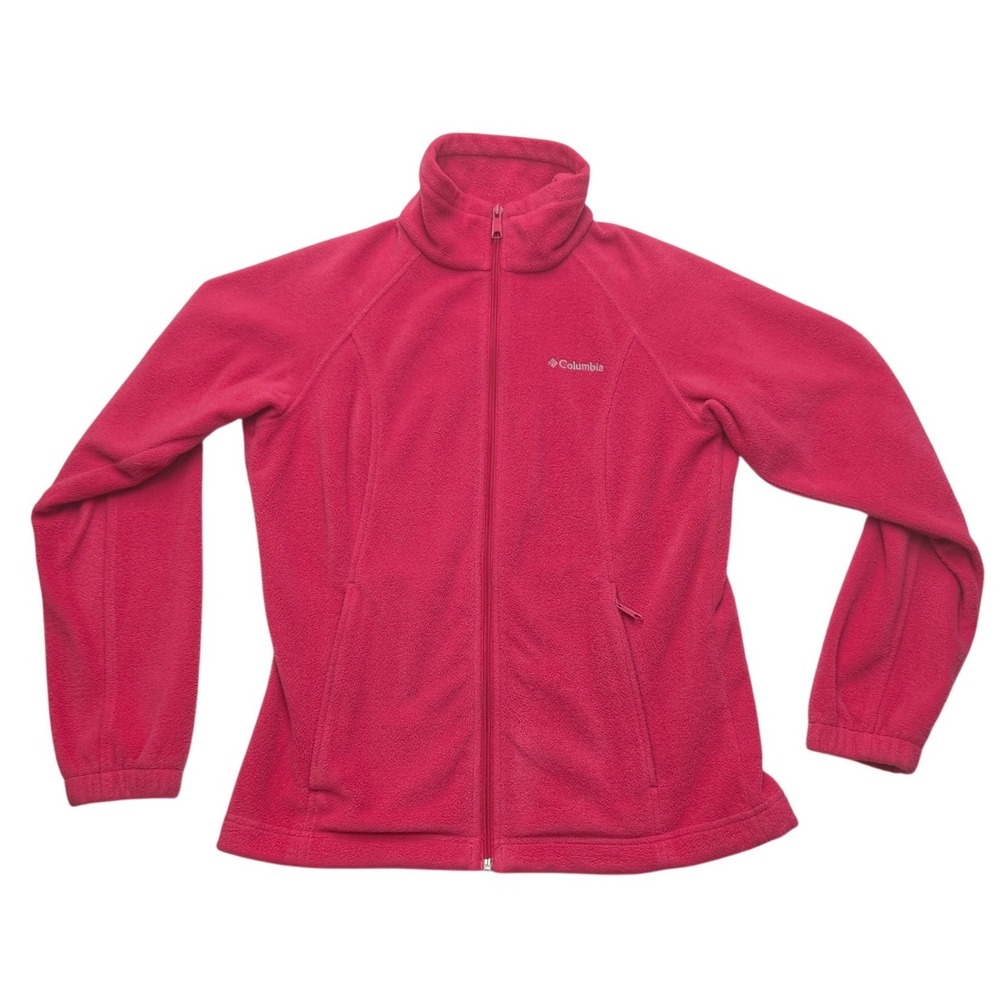 Columbia Benton Springs Fleece Jacket Womens Small Hot Pink Full Zip